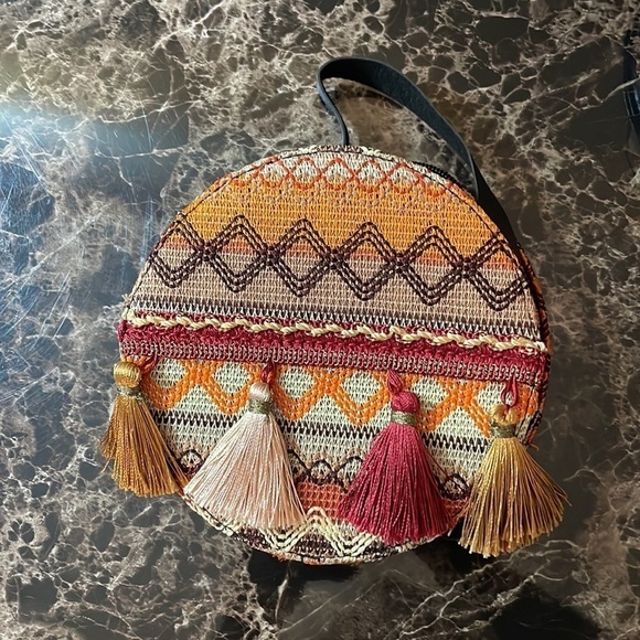 Bohemian Colorful Round Tassel Crossbody Bag - Picture 6 of 10